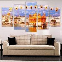 Golden Temple Ten Sikh Gurus Canvas Wall Art-5ชิ้นกรอบโปสเตอร์และชุดพิมพ์สำหรับบ้าน,ห้องนอน,ตกแต่งสำนักงาน