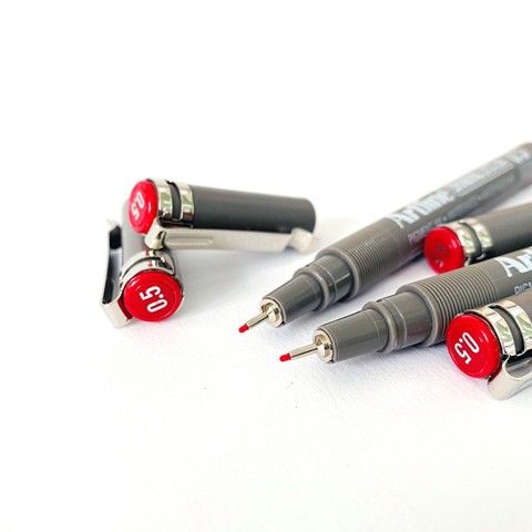 โปรโมชั่น-คุ้มค่า-art-ปากกาเขียนแบบ-อาร์ท-0-5-มม-ชุด-4-ด้าม-สีแดง-หมึกกันน้ำ100-ราคาสุดคุ้ม-ปากกา-เมจิก-ปากกา-ไฮ-ไล-ท์-ปากกาหมึกซึม-ปากกา-ไวท์-บอร์ด