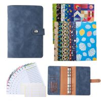 A6 PU Leather Notebook Binder Budget Planner Organizer Binder Cover Envelope Pockets and Expense Budget Sheet