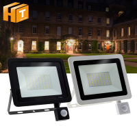 LED FloodLight PIR Motion Sensor น้ำท่วมไฟ LED IP66สปอตไลท์กันน้ำผนังแสงกลางแจ้งสีขาวอบอุ่นสีขาว