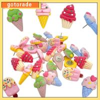 GOTORADE 20 Pcs 20ชิ้นค่ะ หมุดกดหมุด กระดานข่าวกระดานข่าว เรซิน ธัมป์ทัค สีสันสดใส น่ารักมากๆ รูปทรงไอศกรีม เครื่องใช้ในสำนักงาน