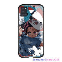 UCUC เคสโทรศัพท์ Samsung Galaxy a21s กรณีใหม่ a21s แก้วโทรศัพท์มือถือกรณีกันกระแทกอะนิเมะสำหรับสาวผู้หญิงปีศาจฆ่ากรณี kimetsu kimetsu ไม่มี yaiba ปก