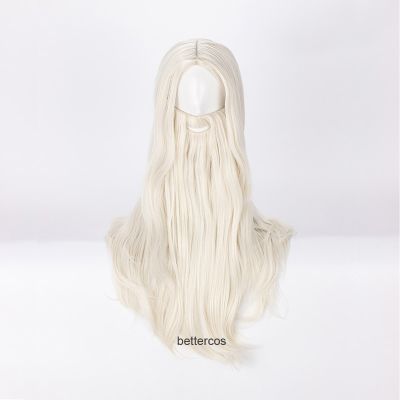 Dumbledore Cosplay Wigs Gandalf Mithrandir 65Cm Blond With Beard Heat Resistant Synthetic Hair Wig + Wig Cap