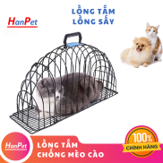 Lồng tắm Sấy cho mèo sơn tĩnh điện- Chống mèo cào - dùng cho mèo sợ tắm