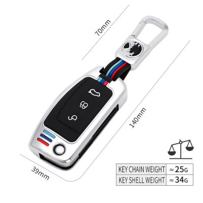 เคสรีโมทกุญแจรถยนต์ 3 ปุ่มสําหรับ Ford Fiesta Focus 2 Ecosport Kuga Escape Falcon B-Max C-Max Eco Sport Galaxy Ecosport Kuga Fob Remote Key Case Protector Accessories Holder Shell KeychainTH