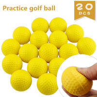 Golf Ball for Practice ลูกกอล์ฟฝึกซ้อมในที่ร่ม สีเหลือง แบบยาง 20pcs