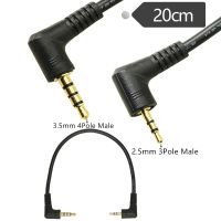 ERE 90 Degree Right Angle 3.5mm 4 Pole Male to 2.5mm 3 Pole Male Headset Stereo Audio Aux Extender Stereo Jack Cable 3.5 / 2.5 Cables