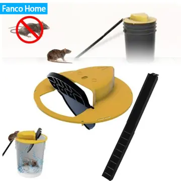 Humane Bucket Lid Mouse Trap Rat Catcher Reusable Slide Mouse Trap