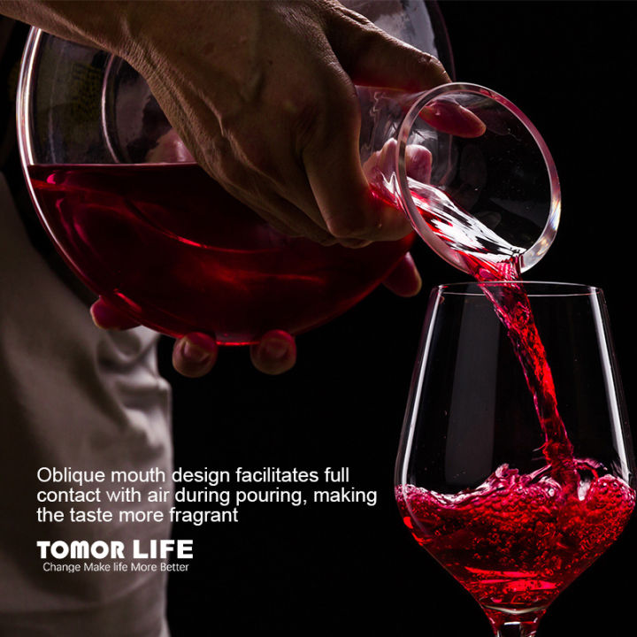 เหยือกที่รินไวน์ปากแนวเฉียงสำหรับใช้ในครัวเรือนขวดเหล้าแบบไวน์แดงได้อย่างรวดเร็วของ-tomor
