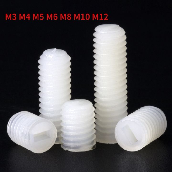 m3-m4-m5-m6-m8-m10-baut-set-sekrup-tanpa-kepala-ujung-datar-berslot-plastik-nilon-putih-benang-metrik-m12