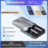 Monster XKT11 หูฟังบลูทูธไร้สาย ห้องโดยสารโลหะ สไลเดอร์แม่เหล็ก HiFI Sound Quality Super Bass IP54 กันน้ำ BT5.2 เอชดีโทร โหมดเกม เวลาแฝงต่ำ