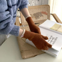 Autumn and Winter Gloves Faux Wool Thick Gloves for Women Cycling Knitted Half-finger Gloves Warm Touch Screen