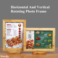 โปสเตอร์ A5 148X210Mm Dua Pengaan Kayu Akrilik Tanda Pemegang Paparan Berdiri Jadual เมนู Kertas Pegang Bingkai