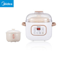 Midea 0.8L เซรามิกไฟฟ้าช้า Stewer ครัวเรือนหลายอาหารเด็กโจ๊กหม้อหุงขนม Stewing ทำอาหารหม้อไฟฟ้าหม้อซุป