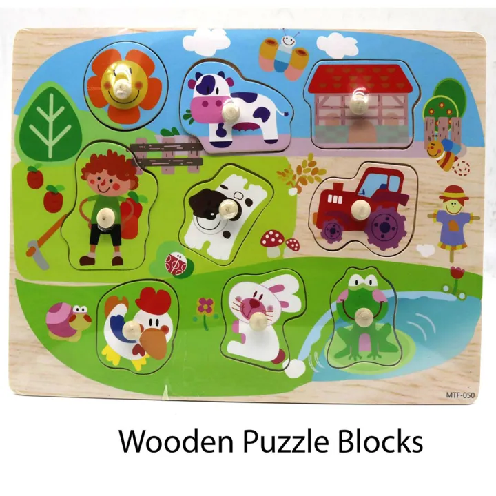 SETHENTIALS Montessori Early Educational Wooden Animal Puzzle Board