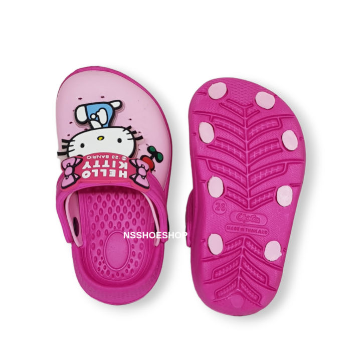 รองเท้าหัวโตเด็ก-clog-มีไฟ-led-hello-kitty-ลาย-เฮลโล-คิตตี้-รุ่น-ktl-537