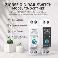 Tuya ZigBee Smart Circuit Breaker พร้อมสวิตช์วัดแสง DIN Rail Remote Smart Life Control Switch ทำงานร่วมกับ Alexa Home