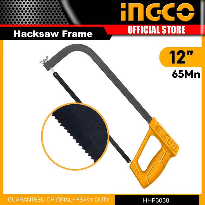 INGCO Hack Saw Hacksaw Frame 12"/300mm for Cutting Metal Pipes, Rods