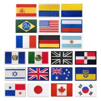 European Countries Flag Patch Badges Hook Loop Russia France Germany Argentina Armband 3D Patches On Jacket Backpack Stickers Haberdashery