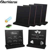 【YD】 OurWarm 6pcs/Set Chalkboard Sided Blackboard with Chalk Erasable for Wedding Message Board Signs