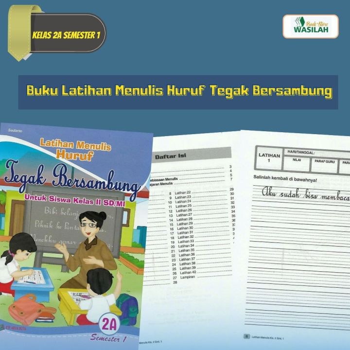 Buku Latihan Menulis Huruf Tegak Bersambung Kelas 1A-1B-2A-2B-3A-3B ...