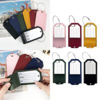 【DT】 hot  1 Pcs PU Leather Luggage Tag Wire Lanyard Boarding Pass With Information Card Leather Luggage Tag Travel Accessories Fashion
