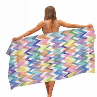 ♟۩┅ Geometric Stripe Microfiber Beach Towel Portable Quick Fast Dry Sand Outdoor Travel Camping Swim Blanket Thin Yoga Gym Mat Women