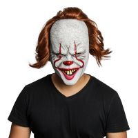 1Pcs Scary Movie It Clown Mask Pennywise Masks Headgear Brown Hair Stephen King Halloween Party Masque Cosplay Prop