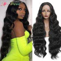 X-TRESS Synthetic Lace Front Wig for Black Women Black Color 32 Inch Long Body Wave Lace Wigs with Baby Hair Heat Resistant [ Hot sell ] Decoration Center