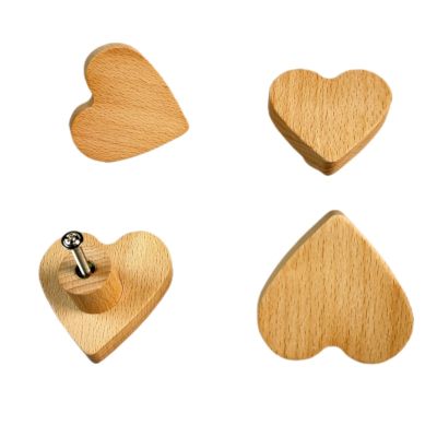 【LZ】✌❀  Popular Wood Heart Shape Cabinet Handles Wardrobe Knob Door Pulls Children Room Safety  Decoration Furniture Hardware
