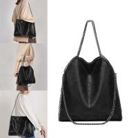 【ZNBY】Chain Design กระเป๋ากันน้ำผู้หญิง Hobo กระเป๋าหนัง Faux ความจุขนาดใหญ่ Tote Tote สำหรับช้อปปิ้งออกเดทจัดเลี้ยง