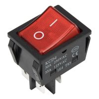 Holiday Discounts KCD4-201N-3 Perforate 30 X 22 Mm 30A 4 Pin ON - OFF Boat Rocker Switch KCD4 Series Power Switch With 220V Light