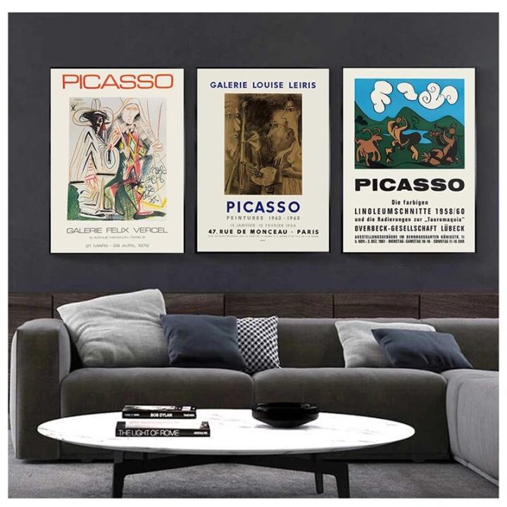 บทคัดย่อ-vintage-ภาพวาด-pablo-picasso-นิทรรศการผ้าใบโปสเตอร์และพิมพ์-พิพิธภัณฑ์-gallery-wall-art-ภาพตกแต่งบ้าน