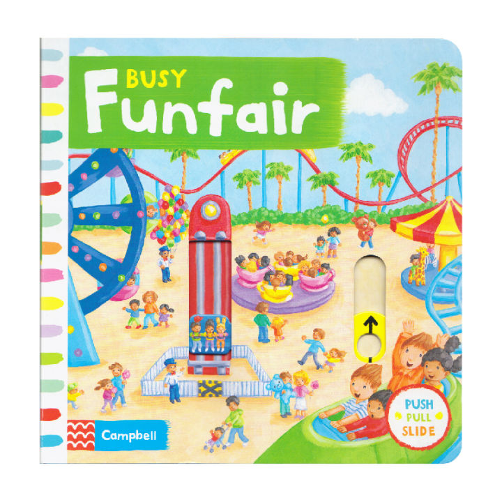 busy-funfair-british-paperboard-office-operation-book-childrens-english-book-busy-series-office-book-playground-interactive-story-picture-book-english-original-book