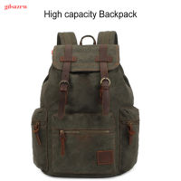 GDS Vintage ผ้าใบกระเป๋าเป้สะพายหลังกระเป๋าเป้สะพายหลังกระเป๋า Rucksack ไหล่ถุงซิปด้านข้างและกระเป๋าด้านหน้าสำหรับกระเป๋าหนังสือเดินทาง