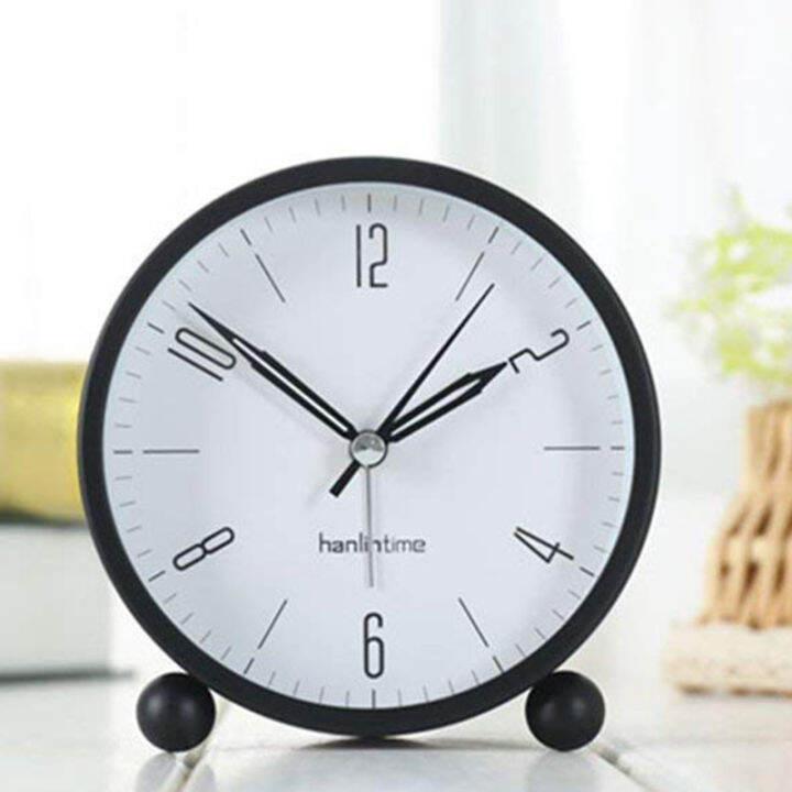 hanlintime-analog-alarm-clock-easy-set-small-desk-clock-non-ticking-with-night-light-battery-powered-super-silent-alarm-clock-black