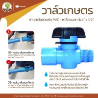 วาล์วเกษตร ตะวัน สวมท่อ PVC-เกลียวนอก 3/4"x1/2" - โตไว