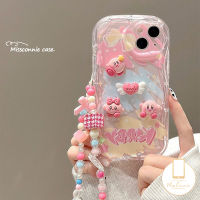 MissConnie 3D แบบทำมือเคสสร้อยข้อมือตุ๊กตาสำหรับ Realme C25s 6i 7i 5S C55 C11 C35 C15 C3 C33 C12 9i C20A 5i ขอบลอน C1 C21 C25Y C20 C21Y C53การ์ตูนน่ารักของ Kirby TPU ปกหลัง