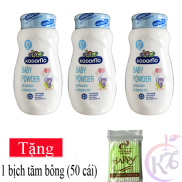 Combo 3 chai Phấn Kodomo ngừa rôm sẩy Extra Mild chai 50g Tặng 1 bịch tăm