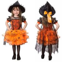 1-5Y Baby Girl Halloween Dress Girls Spider Cloak Witch Fancy Party Costume Kids Party  Dresses Toddler Clothes  by Hs2023