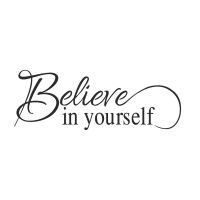 Believe in Yourself ไวนิล Wall Decal ผนังสร้างแรงบันดาลใจวลีบวกคำขวัญลายมือตัวอักษรศิลปะตกแต่งบ้าน-GSDDA