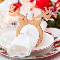 20 Pieces Christmas Paper Napkin Rings Deer Shap Napkin Holders Chirstmas Table Decorations