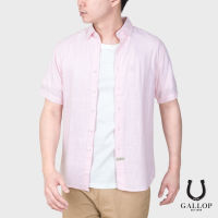 GALLOP : LINEN CASUAL SHIRT เสื้อเชิ๊ตผ้าลินินแขนสั้น รุ่น GW9023-สี Rose - ชมพู / ราคาปกติ 1,490.-