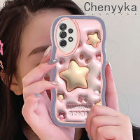 Chenyyka เคสปลอกสำหรับ Samsung กาแลคซี A72 4G A72 5G A73 5G เคสลายการ์ตูน3D ดาวส่องแสงแฟชั่นคลื่นขอบซิลิโคนนิ่มสีสันสดใสเคสโทรศัพท์แบบใสเคสโปร่งใสกันกระแทกป้องกันเลนส์กล้อง