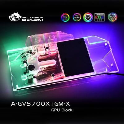 Bykski A-GV5700XTGM-X,ความคุ้มครองเต็มรูปแบบ AMD GPU Water Block สำหรับการ์ด GIGABYTE Radeon RX5700XT GAMING OC 8G,VGA Cooler รองรับการซิงค์