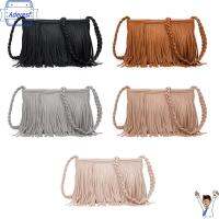 ADERESF โบฮีเมียนฮิปปี้ Crossbody กระเป๋าถือพู่ประดับกระเป๋าสะพายขอบกระเป๋าสะพายกระเป๋าสะพายไหล่กระเป๋าถือหนัง