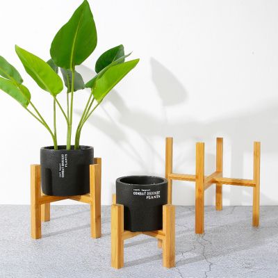 【YF】 Small Durable Wood Planter Pot Trays Flower Rack Strong Free Standing Bonsai Holder Home Garden Indoor Display Plant Stand