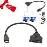 HDMI Male Dual Twin HDMI Female 1 to 2 Way Splitter Adapter Cable For HD TV