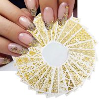 【CW】 Gold Stickers Set Luxury Bronzing Sliders Adhesive Striping Lines Decal Manicure FBAD301 326