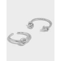 [COD] 006/007 Korean version of niche design sense minimalist all-match knot texture silver open ring